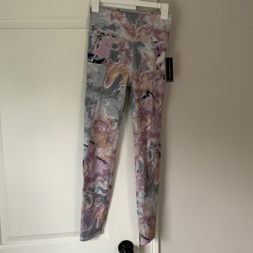 New Tahari Sport High Waisted Active Pocket Workout Leggings S